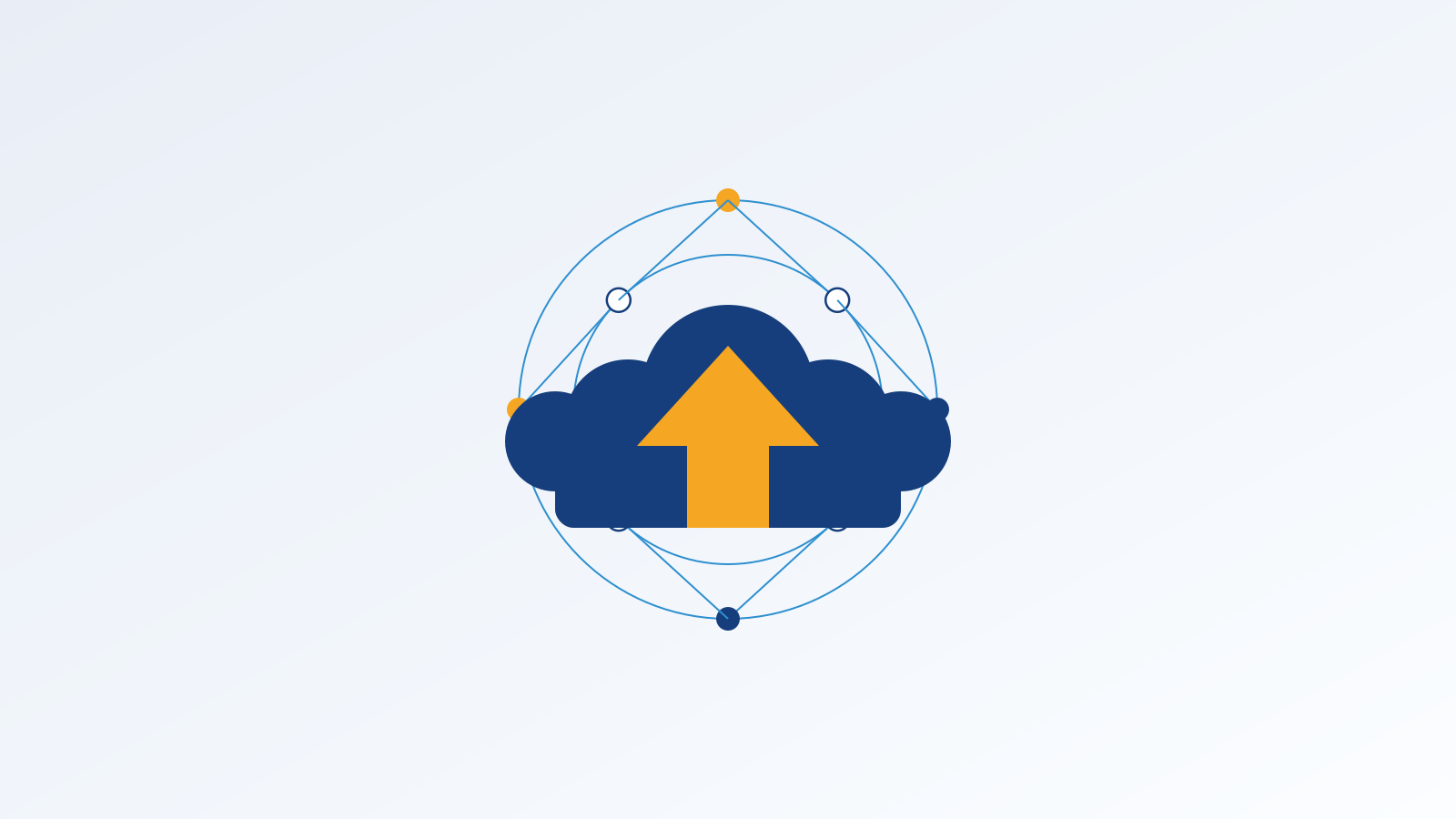 Minh họa điện toán đám mây: dữ liệu di chuyển lên cloud